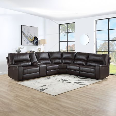 ACME Furniture Saul Reclining Sofa Espresso Leather Aire