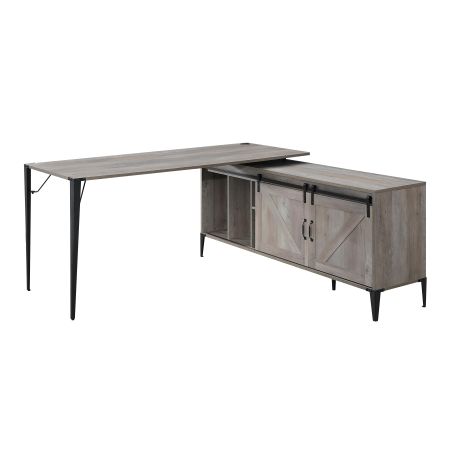 ACME Zakwani Writing Desk Gray Oak & Black Finish