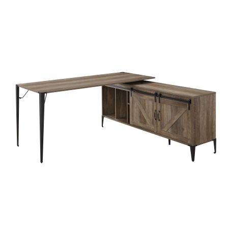 ACME Zakwani Writing Desk Rustic Oak & Black Finish