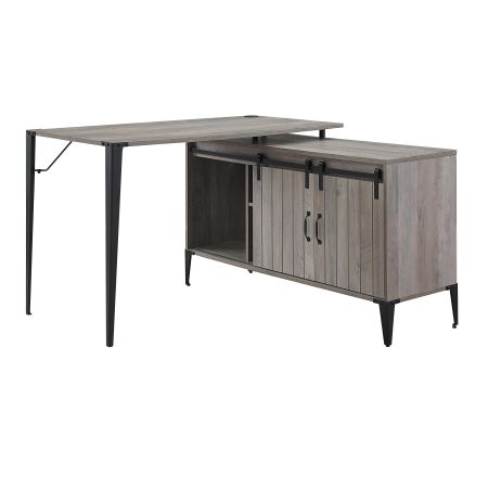 ACME Zakwani Writing Desk Gray Oak & Black Finish