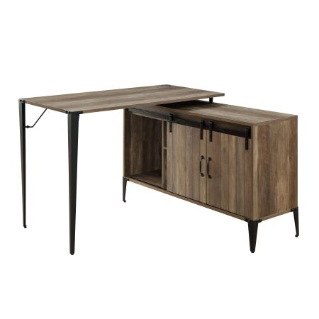 ACME Zakwani Writing Desk Rustic Oak & Black Finish