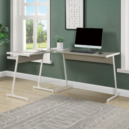 ACME Carver Computer Desk Gray & White Finish