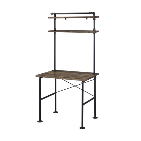 ACME Ensata Writing Desk Rustic Oak & Black Finish