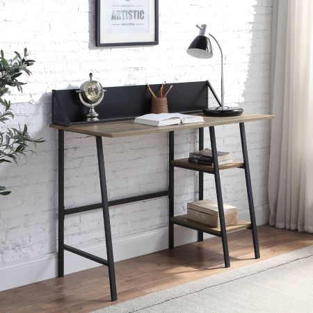 ACME Garima Writing Desk Rustic Oak & Black Finish