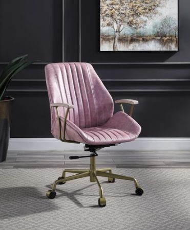 ACME Hamilton Office Chair Pink Top Grain Leather