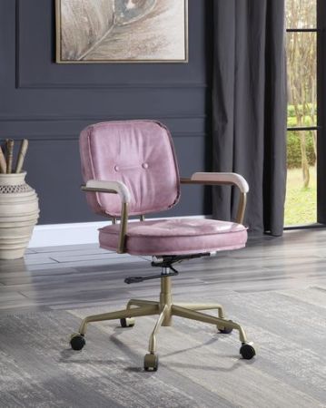 ACME Siecross Office Chair Pink Top Grain Leather