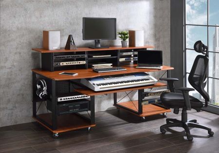 ACME Megara 72" Music Desk Cherry & Black Finish