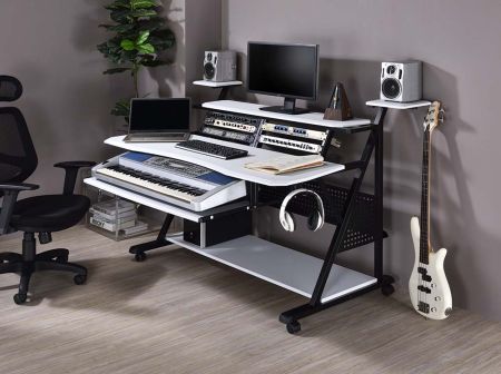 ACME Willow 67" Music Desk White & Black Finish