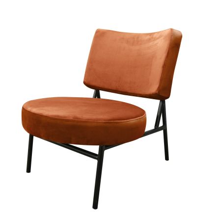 Modrest Sami - Modern Orange Velvet Accent Chair