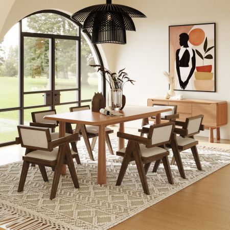 Modrest Rhea - Modern 71" Natual Acacia Rectangular Dining Table