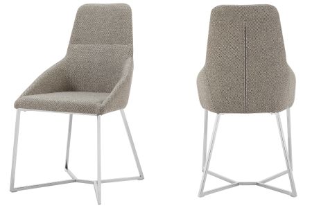 Stark - Modern Light Grey Fabric Dining Chair (Set of 2)