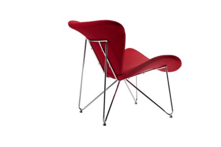 Modrest Decatur Mid-Century Red Fabric Accent Chair