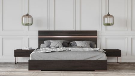 Eastern King Nova Domus Benzon Italian Modern Dark Rovere Bed