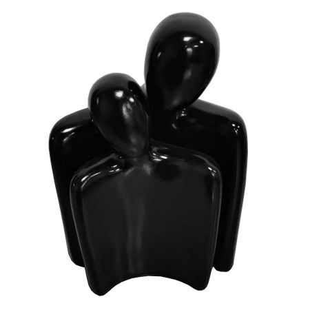 Modrest Two People Modern Black Sculpture