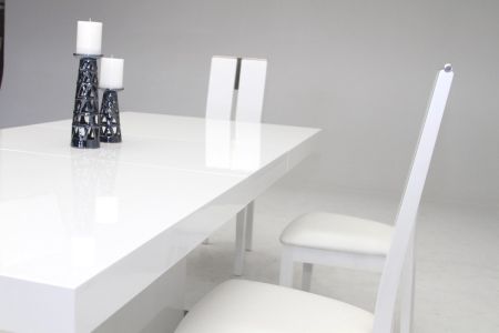 Zenith Modern White Extendable Dining Table