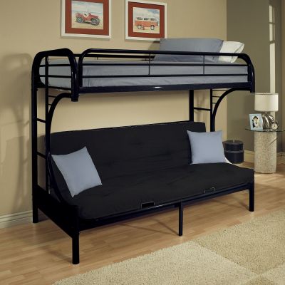 ACME Eclipse Twin Xl/Queen Futon Bunk Bed Black Finish