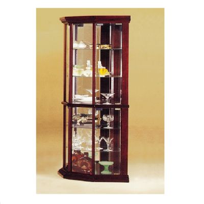 ACME Huxley Curio Cabinet (Corner) Cherry Finish