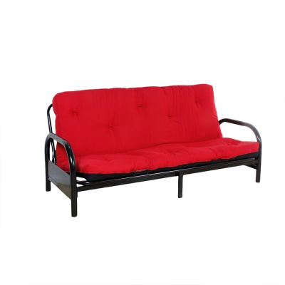 ACME Nabila Full Futon Mattress (6"H) Red & Black Poplin Fabric