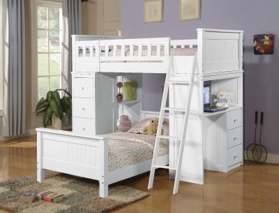 ACME Willoughby Twin Loft Bed White Finish