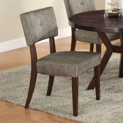 ACME Drake Side Chair (Set-2) Gray Fabric & Espresso Finish