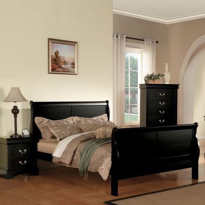 Louis Philippe III Bed Frames 19497EK Black By Acme Furniture