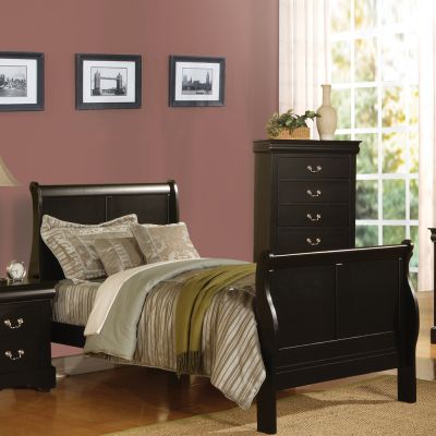 ACME Louis Philippe III Full Bed Black Finish