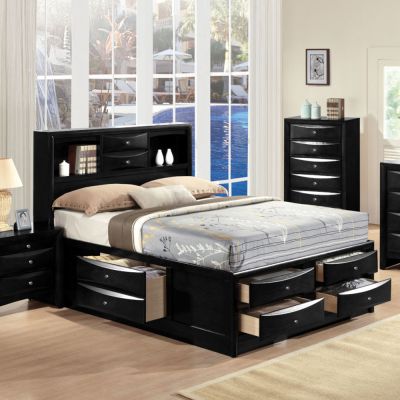 Ireland Bed Frames 21606EK Black By Acme Furniture