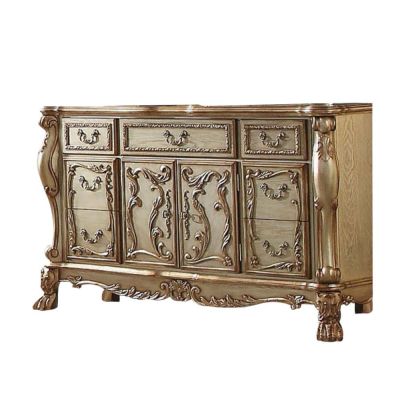 ACME Dresden Dresser Gold Patina & Bone Finish