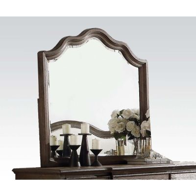 ACME Baudouin Mirror Weathered Oak Finish