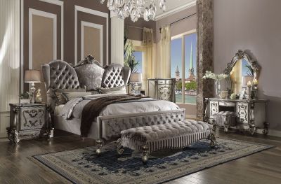 Versailles Bed Frames 26820Q Velvet By Acme Furniture