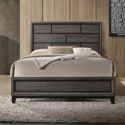 ACME Valdemar EK Bed Weathered Gray Finish