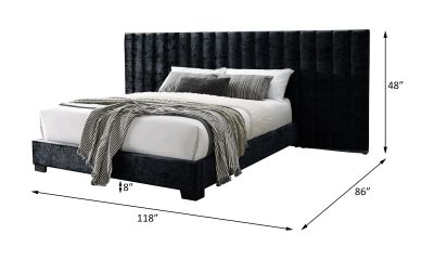 ACME Rivas Queen Bed Black Fabric