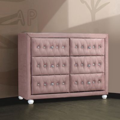 ACME Reggie Dresser Pink Fabric