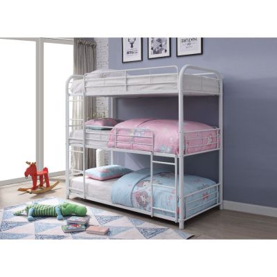 ACME Cairo Triple Full Bunk Bed White Finish