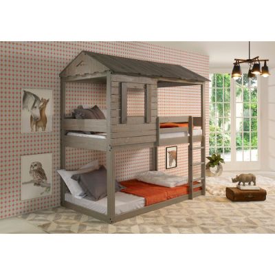 ACME Darlene Twin/Twin Bunk Bed Rustic Gray Finish