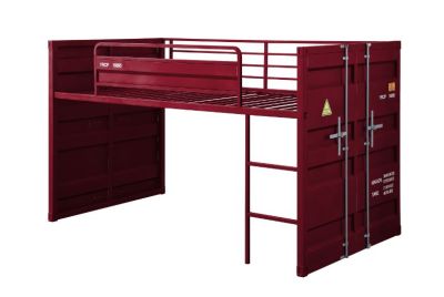 ACME Cargo Twin Loft Bed W/Slide Red Finish