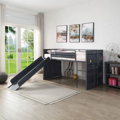 ACME Cargo Twin Loft Bed W/Slide Gunmetal Finish