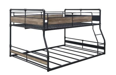 ACME Cordelia Full/Queen Bunk Bed Antique Oak Sandy Black & Dark Bronze Hand-Brushed Finish