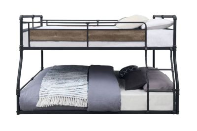 ACME Cordelia Full/Queen Bunk Bed Antique Oak Sandy Black & Dark Bronze Hand-Brushed Finish