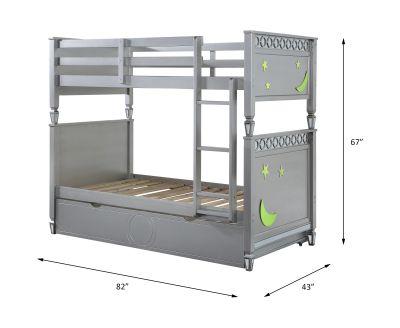 ACME Valerie Twin/Twin Bunk Bed Silver Finish