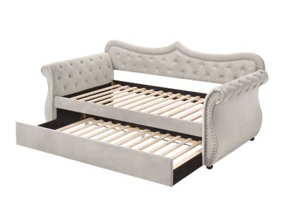 ACME Adkins Daybed W/Trundle (Twin) Beige Velvet