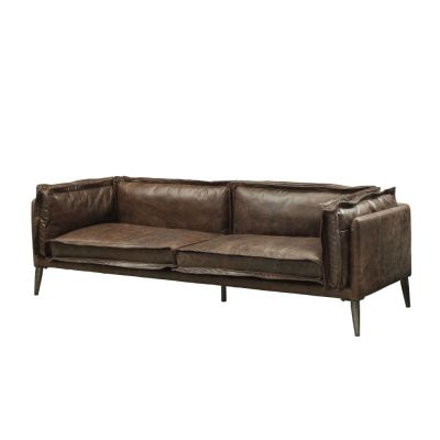 ACME Porchester Sofa Distress Chocolate Top Grain Leather