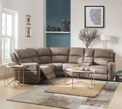 Olwen Reclining Sofa 54590 Mocha By Acme Furniture