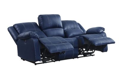 Zuriel Reclining Sofa 54615 Blue By Acme Furniture