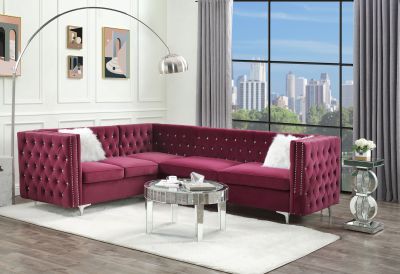 Jaszira Modular Sectional 57330 Burgundy By Acme Furniture