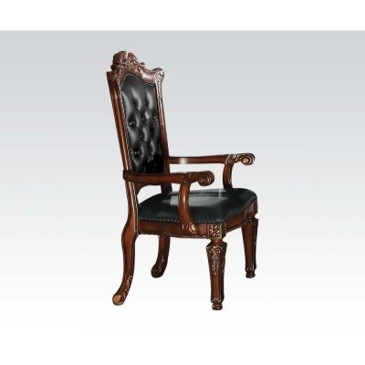 ACME Vendome Arm Chair (Set-2) Espresso Synthetic Leather & Cherry Finish