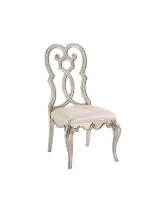 ACME Esteban Side Chair (Set-2) Ivory Velvet & Antique Champagne Finish