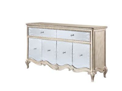 ACME Esteban Server Mirrored & Antique Champagne Finish