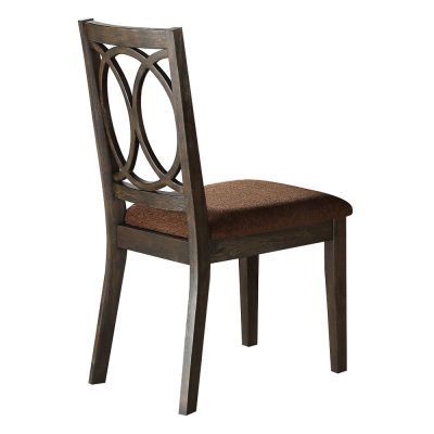 ACME Jameson Side Chair (Set-2) Brown Fabric & Espresso Finish