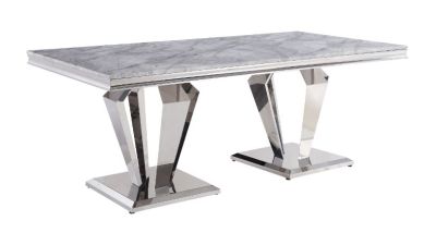 Satinka Dining Table 68265 Gray By Acme Furniture